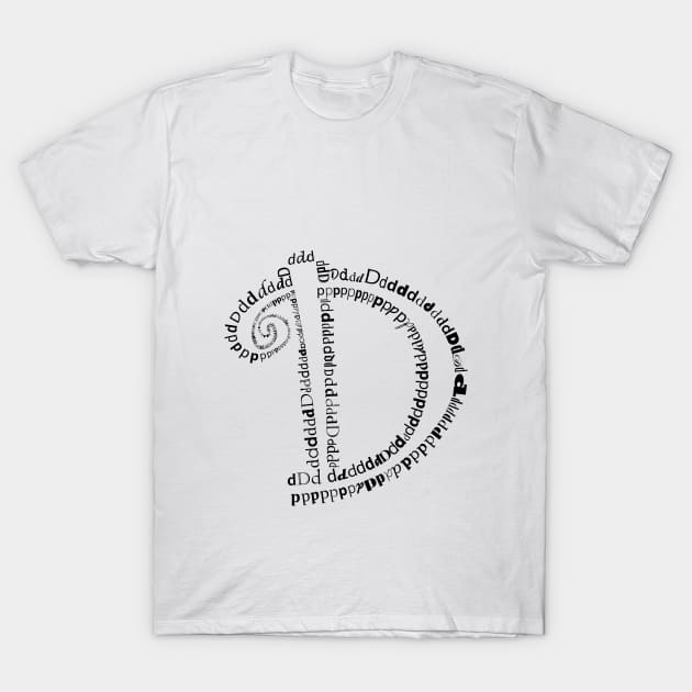 D letter T-Shirt by hedehede